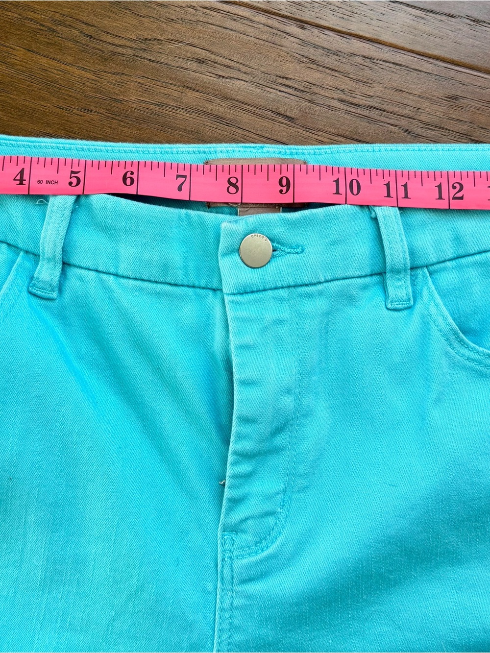 Chico's Aqua Jeans Pants 8/M/1 Ankle - Picture 3 of 5